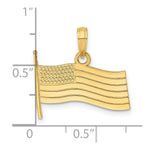 Load image into Gallery viewer, 14K Yellow Gold AMERICAN FLAG Charm Pendant