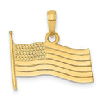 Load image into Gallery viewer, 14K Yellow Gold AMERICAN FLAG Charm Pendant