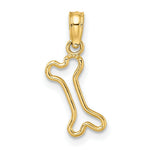 Load image into Gallery viewer, 14K Yellow Gold Cut-Out & Polished Mini Dog Bone Charm Pendant