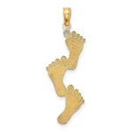 Load image into Gallery viewer, 14K Yellow Gold Polished Triple Vertical Feet Charm Pendant