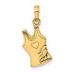 Load image into Gallery viewer, 14K Yellow Gold 3-D Tank Top Shirt With Heart Charm Pendant