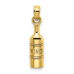 Load image into Gallery viewer, 14K Yellow Gold 2-D WINE BOTTLE Charm Pendant