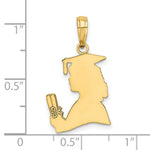 Load image into Gallery viewer, 14K Yellow Gold Polished Female Graduation Profile With Diploma Charm Pendant