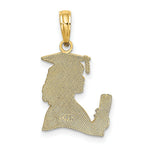 Load image into Gallery viewer, 14K Yellow Gold Polished Female Graduation Profile With Diploma Charm Pendant