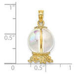 Load image into Gallery viewer, 14K Yellow Gold 3-D Crystal Ball Charm Pendant