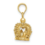 Load image into Gallery viewer, 14K Yellow Gold 3-D Polished Crown Charm Pendant