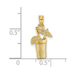 Load image into Gallery viewer, 14K Yellow Gold 2-D Cocktail Cocktail Drink With Umbrella Charm Pendant