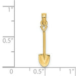 Load image into Gallery viewer, 14K Yellow Gold 3-D Polished SHOVEL GARDEN TOOL Charm Pendant