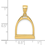 Load image into Gallery viewer, 14K Yellow Gold 3-D & Polished Large Horse Stirrup Charm Pendant