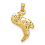 Load image into Gallery viewer, 14K Yellow Gold 3-D COWBOY BOOT Charm Pendant