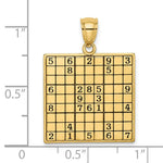 Load image into Gallery viewer, 14K Yellow Gold Polished and Antiqued Sudoku Game Board Charm Pendant