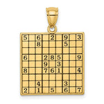 Load image into Gallery viewer, 14K Yellow Gold Polished and Antiqued Sudoku Game Board Charm Pendant