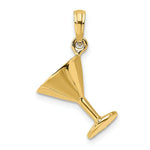 Load image into Gallery viewer, 14K Yellow Gold 3-D & Polished Martini Glass Charm Pendant