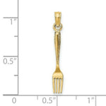 Load image into Gallery viewer, 14K Yellow Gold 3-D & Polished Table Fork Charm Pendant