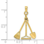 Load image into Gallery viewer, 14K Yellow Gold 3-D Moveable Garden Tool Collection Charm Pendant