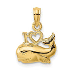 Load image into Gallery viewer, 14K Yellow Gold 2-D Polished I HEART Whale Charm Pendant