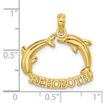 Load image into Gallery viewer, 14K Yellow Gold 2-D & Polished REHOBOTH With Jumping Dolphins Charm Pendant