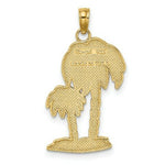 Load image into Gallery viewer, 14K Yellow Gold 2-D Textured Double Palm Trees Charm Pendant