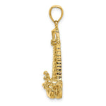 Load image into Gallery viewer, 14K Yellow Gold Lighthouse With Wave Charm Pendant