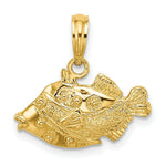 Load image into Gallery viewer, 14K Yellow Gold 2-D Polished and Engraved Fish Charm Pendant