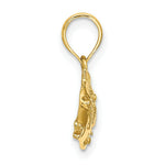 Load image into Gallery viewer, 14K Yellow Gold 2-D Polished and Engraved Fish Charm Pendant