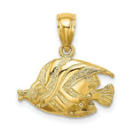 Load image into Gallery viewer, 14K Yellow Gold 2-D Polished and Engraved Fish Charm Pendant