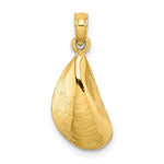 Load image into Gallery viewer, 14K Yellow Gold 2-D Polished MUSSEL SHELL Charm Pendant