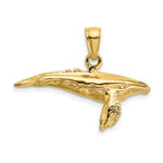 Load image into Gallery viewer, 14K Yellow Gold 3-D With Textured Underside Humpback Whale Charm Pendant