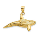 Load image into Gallery viewer, 14K Yellow Gold 3-D Textured Killer Whale Charm Pendant