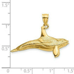 Load image into Gallery viewer, 14K Yellow Gold 3-D Textured Killer Whale Charm Pendant