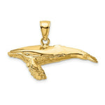 Load image into Gallery viewer, 14K Yellow Gold 3-D Textured Underside Humpback Whale Charm Pendant