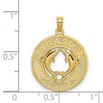 Load image into Gallery viewer, 14K Yellow Gold SARASOTA Round Frame With Dolphins Charm Pendant