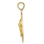 Load image into Gallery viewer, 14K Yellow Gold SAINT AUGUSTINE On Round With Dolphins Charm Pendant