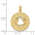 Load image into Gallery viewer, 14K Yellow Gold SAINT AUGUSTINE On Round With Dolphins Charm Pendant