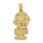 Load image into Gallery viewer, 14K Yellow Gold 2-D MYRTLE BEACH ON Palm Tree Charm Pendant