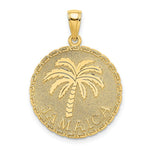 Load image into Gallery viewer, 14K Yellow Gold JAMAICA & PALM TREE On Disk Charm Pendant