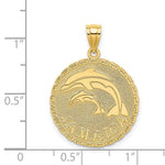 Load image into Gallery viewer, 14K Yellow Gold JAMAICA & DolphinS On Disk Charm Pendant