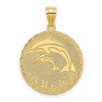 Load image into Gallery viewer, 14K Yellow Gold JAMAICA & DolphinS On Disk Charm Pendant