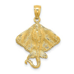 Load image into Gallery viewer, 14K Yellow Gold 2-D STINGRAY Charm Pendant