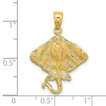 Load image into Gallery viewer, 14K Yellow Gold 2-D STINGRAY Charm Pendant