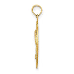 Load image into Gallery viewer, 14K Yellow Gold MYRTLE BEACH On Round Frame With Palm Tree Charm Pendant