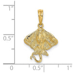 Load image into Gallery viewer, 14K Yellow Gold 2-D Stingray Charm Pendant