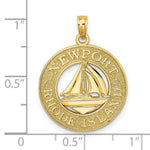 Load image into Gallery viewer, 14K Yellow Gold NEWPORT RHODE ISLAND With Sailboat Charm Pendant