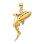 Load image into Gallery viewer, 14K Yellow Gold 3-D Polished Shark Charm Pendant