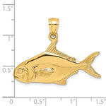 Load image into Gallery viewer, 14K Yellow Gold 3-D Polished Pompano Fish Charm Pendant