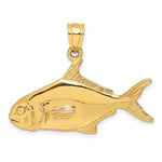 Load image into Gallery viewer, 14K Yellow Gold 3-D Polished Pompano Fish Charm Pendant