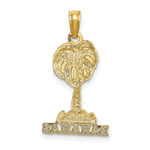 Load image into Gallery viewer, 14K Yellow Gold 2-D Bahamas Under Palm Tree Charm Pendant