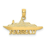 Load image into Gallery viewer, 14K Yellow Gold 2-D Nassau Under Cruise Ship Charm Pendant