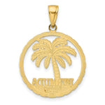Load image into Gallery viewer, 14K Yellow Gold BERMUDA Under Palm Tree In Round Frame Charm Pendant