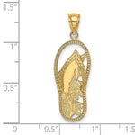 Load image into Gallery viewer, 14K Yellow Gold Polished Dolphin Flip-Flop Charm Pendant
